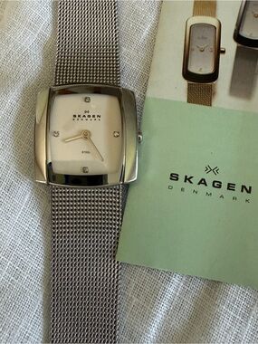 Skagen Women’s Silver Steel Mesh Watch - Silver/White Dial